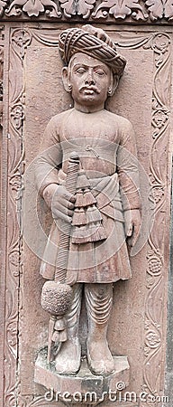 Sculpture of Royal Doorkeeper Stock Photo