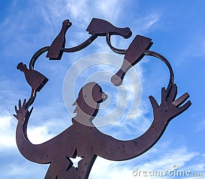 Sculpture in rusted iron Editorial Stock Photo