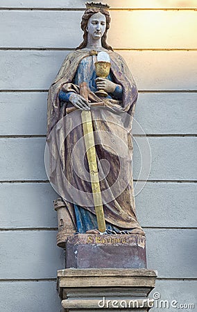 Sculpture of Saint Barbara Editorial Stock Photo