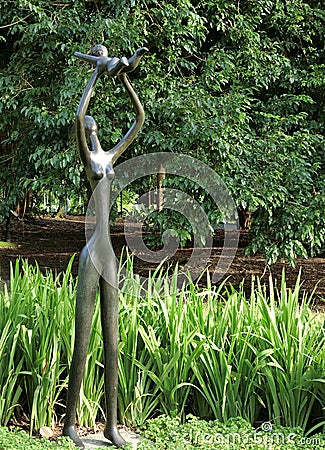 Sculpture in Singapore Botanic Gardens Editorial Stock Photo