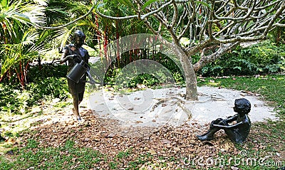 Sculpture at the Singapore Botanic Gardens Stock Photo