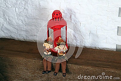 sculpture small children and candle Stock Photo