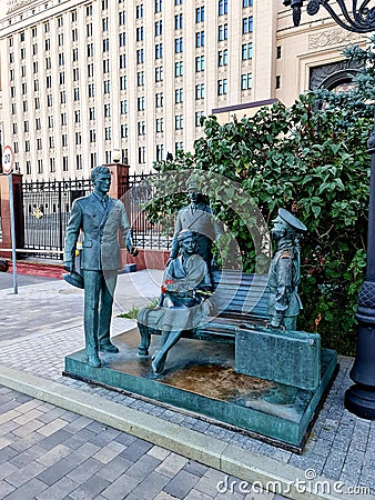 sculpture of Soviet military officers Editorial Stock Photo
