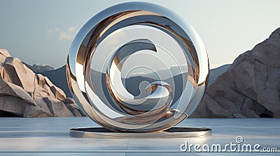 A sculpture of a spiral in a circle Stock Photo