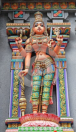 The sculpture and statues of Kali, Lakshmi - Hindu goddess, Goddess Lakshmi ( Uma Devi ) Stock Photo