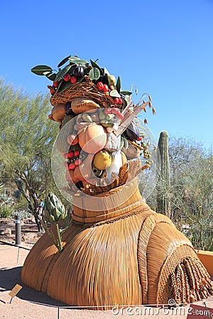 Arizona, Phoenix - Tempe: Botanical Garde - Philip Haas Sculpture - Summer Editorial Stock Photo