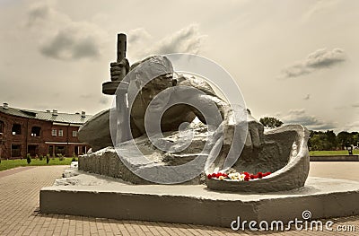 Sculpture thirst in brest fortress Stock Photo