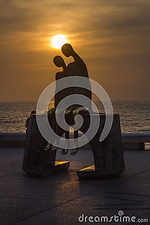 Sculpture of two people, Puerto Vallarta Editorial Stock Photo