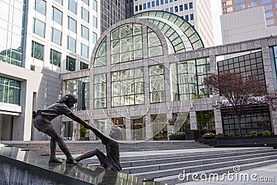 Sculpture in Uptown Charlotte Editorial Stock Photo