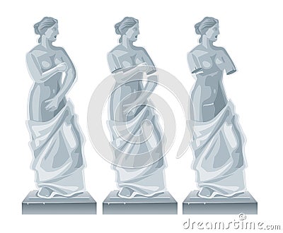 Sculpture Venus - goddess of love.Vector flat illustration on white background Vector Illustration