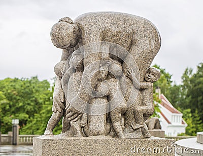 Sculpture in Vigeland park Oslo. Norway. Editorial Stock Photo