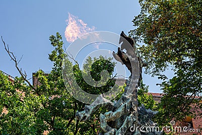 Sculpture of Wawel Dragon in Krakow Poland Editorial Stock Photo
