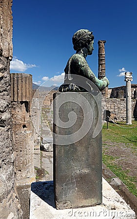 Sculpture of a woman in Ancient Pompeii Editorial Stock Photo