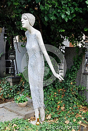 Sculpture of Woman, Vysehrad Cemetery, Prague, Czech Republic Stock Photo