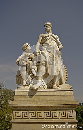 Sculpture on the Zoll Bridge, Magdeburg, Germany Stock Photo