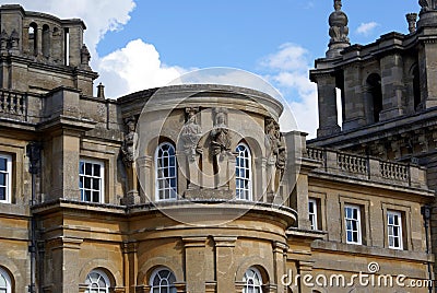 Sculptured facade of Blenheim Palace in Woodstock, England Editorial Stock Photo