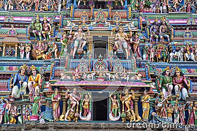 Sculptured facade of the Kapaleeshwarar Temple, Mylapore, Chennai, Tamil Nadu Stock Photo