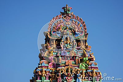 Sculptured facade of the Kapaleeshwarar Temple, Mylapore, Chennai, Tamil Nadu, India Stock Photo