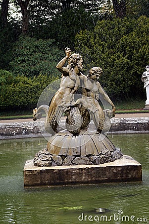 Sculptured fountain. sculptural fountain Stock Photo