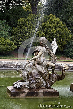 Sculptured fountain. sculptural fountain Stock Photo
