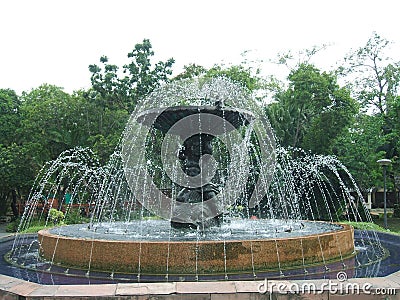 Sculptured fountain. sculptural fountain Stock Photo