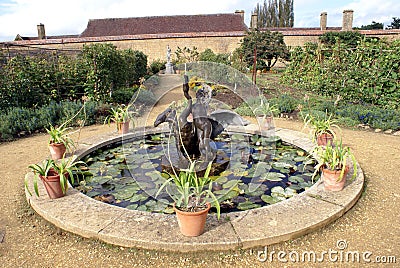 Sculptured fountain Stock Photo