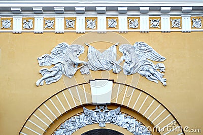 The sculptures on the building of the main Admiralty Stock Photo