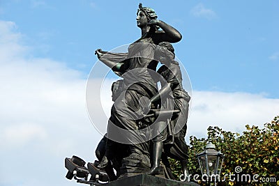 Sculptures decorating palaces and gardens in the old town, Dresden, Germany Editorial Stock Photo