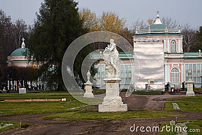 Sculptures in Kuskovo park in Moscow, Russia. Editorial Stock Photo