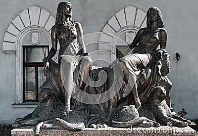 The sculptures of Literary Museum Sculpture Garden in Odesa Ukraine Editorial Stock Photo