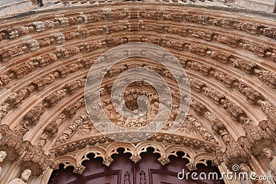 Sculptures main entrance of the Monastery o Stock Photo