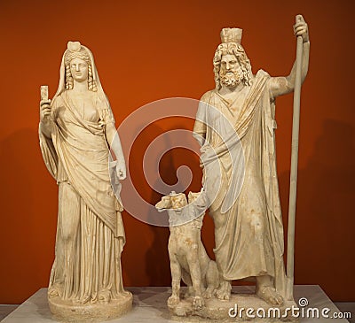 Sculptures Of Pluto And Persephone Editorial Stock Photo