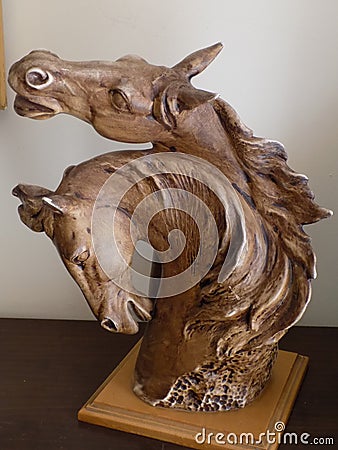 Sculture-Horses heads Editorial Stock Photo