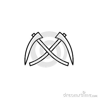 scythe, death, tool outline icon. detailed set of death illustrations icons. can be used for web, logo, mobile app, UI, UX Cartoon Illustration
