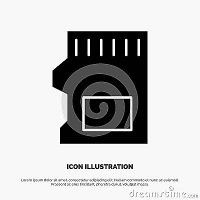 SD Card, SD, Storage, Data solid Glyph Icon vector Vector Illustration