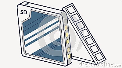 SD card vector, memory storage icon, digital data and technology design Generative AI Vector Illustration