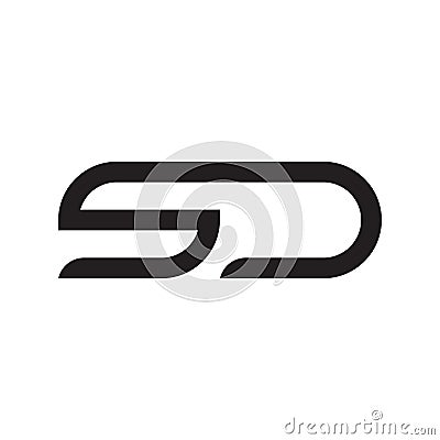 sd initial letter vector logo icon Vector Illustration