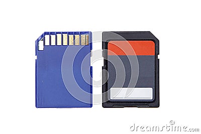 Sd memory for camera computer compact flash isolated Stock Photo