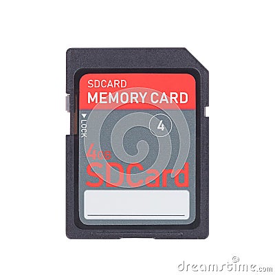 Memory card isolated on white background - 4 Gigabyte Stock Photo