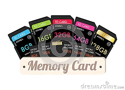 SD and Micro SD memory card Vector Illustration