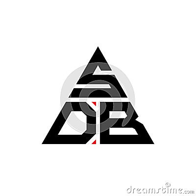 SDB triangle letter logo design with triangle shape. SDB triangle logo design monogram. SDB triangle vector logo template with red Vector Illustration