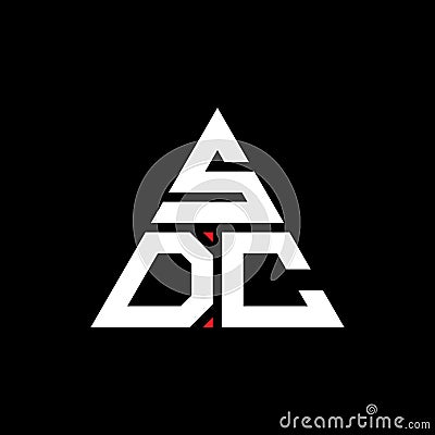 SDC triangle letter logo design with triangle shape. SDC triangle logo design monogram. SDC triangle vector logo template with red Vector Illustration