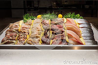 Seafood and Meats Stock Photo