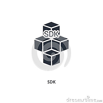 Sdk icon. simple element illustration. isolated trendy filled sdk icon on white background. can be used for web, mobile, ui Cartoon Illustration
