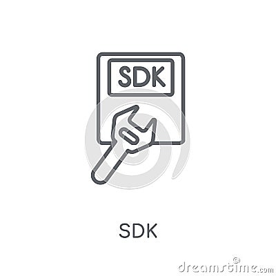 SDK linear icon. Modern outline SDK logo concept on white backgr Vector Illustration
