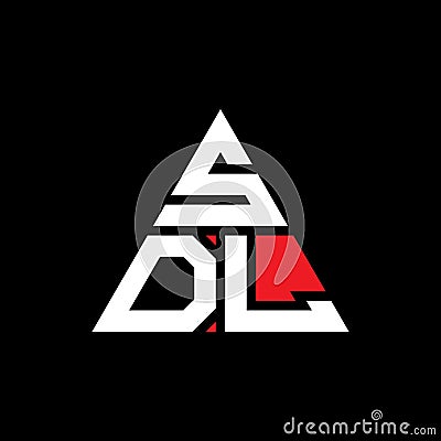 SDL triangle letter logo design with triangle shape. SDL triangle logo design monogram. SDL triangle vector logo template with red Vector Illustration