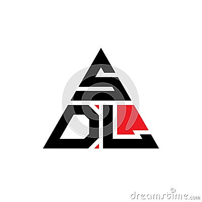 SDL triangle letter logo design with triangle shape. SDL triangle logo design monogram. SDL triangle vector logo template with red Vector Illustration
