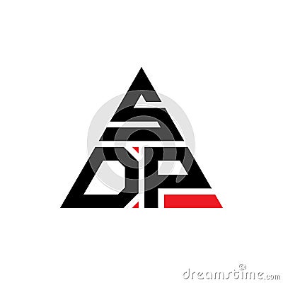 SDP triangle letter logo design with triangle shape. SDP triangle logo design monogram. SDP triangle vector logo template with red Vector Illustration