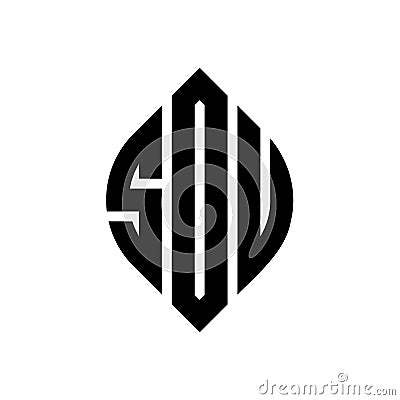 SDU circle letter logo design with circle and ellipse shape. SDU ellipse letters with typographic style. The three initials form a Vector Illustration