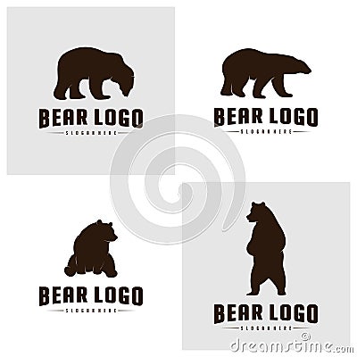 Se of Bear Logo Icon Designs Vector. Bears Logo Concepts. Icon Symbol Vector Illustration